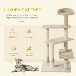 PawHut Cat Tree Scratcher Climbing Post Kitten Pets Scratching Furniture Tower -PawHut Shop 2680069 4