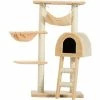 PawHut Cat Tree Kitten Scratching Activity Playing Climb Center Bed Condo Toy
