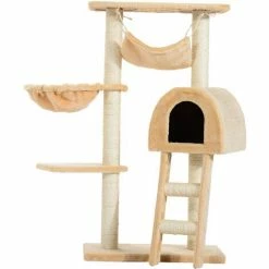 PawHut Cat Tree Kitten Scratching Activity Playing Climb Center Bed Condo Toy