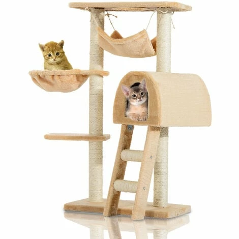 PawHut Cat Tree Kitten Scratching Activity Playing Climb Center Bed Condo Toy PawHut Cat Tree Kitten Scratching Activity Playing Climb Center Bed Condo Toy -PawHut Shop 2680074 3