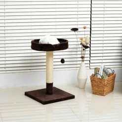 PawHut Kitten Cat Tree Scratching Post Scratcher Activity Center Bed Play W/ Toy -PawHut Shop 2680078 3