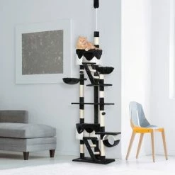 PawHut Cat Tree 240-260cm Scratching Activity Center House Climbing Tower -PawHut Shop 2680084 3