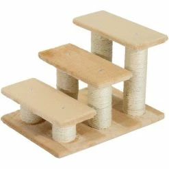 Front Page 32 PawHut Pet Steps Portable Cat Dog Little Older Animal Easy Climb Stairs Assistance Cream