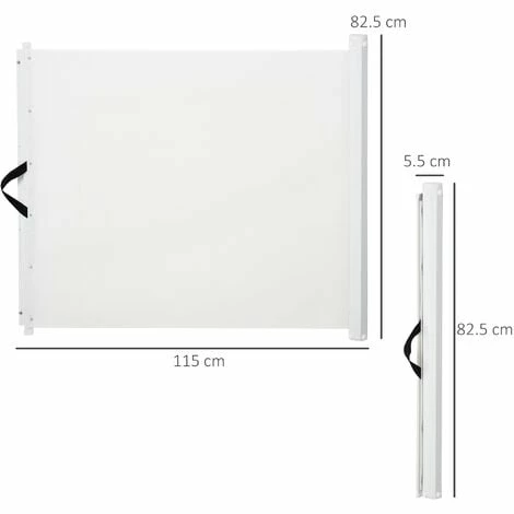 PawHut Retractable Pet Safety Gate Folding Stair Barrier Guard Door White PawHut Retractable Pet Safety Gate Folding Stair Barrier Guard Door White -PawHut Shop 2739488 2