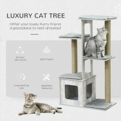 PawHut Cat Tree Tower Activity Center Climbing Frame With Scratching Posts Condo 8 PawHut Cat Tree Tower Activity Center Climbing Frame With Scratching Posts Condo -PawHut Shop 27647067 4