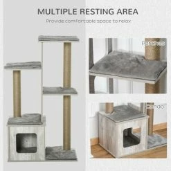 PawHut Cat Tree Tower Activity Center Climbing Frame With Scratching Posts Condo 9 PawHut Cat Tree Tower Activity Center Climbing Frame With Scratching Posts Condo -PawHut Shop 27647067 5