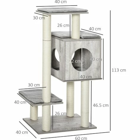 PawHut Multi-Level Cat Tree Tower Activity Center w/ Scratching Posts Condo PawHut Multi-Level Cat Tree Tower Activity Center W/ Scratching Posts Condo -PawHut Shop 27647076 2