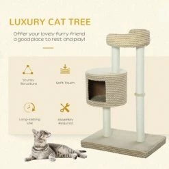PawHut Cat Tree Tower Activity Center With Jute Scratching Posts Condo -PawHut Shop 27972467 4