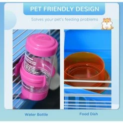 Pawhut Hamster Cage Carrier Small Animal House W/ Exercise Wheels Tunnel Tube -PawHut Shop 28247542 5