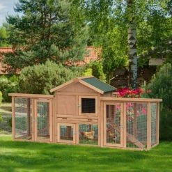 Pawhut Wood Chicken Coop Hens Cage Poultry House With Nesting Boxes Run -PawHut Shop 28505662 3