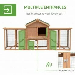 Pawhut Wood Chicken Coop Hens Cage Poultry House With Nesting Boxes Run -PawHut Shop 28505662 5