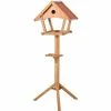 PawHut Freestanding Wooden Bird Feeder Table W/ Nesting Hole Decorative