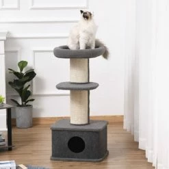 PawHut Cat Tree Kitten Tower Pet Furniture W/ Scratching Post Condo Perches -PawHut Shop 29036152 3