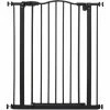 PawHut 74-80cm Adjustable Metal Pet Gate Safety Barrier W/ Auto-Close Door Black