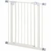 PawHut 74-80cm Adjustable Metal Pet Gate Safety Barrier W/ Auto-Close Door White