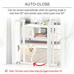 PawHut 74-80cm Adjustable Metal Pet Gate Safety Barrier W/ Auto-Close Door White 4 PawHut 74-80cm Adjustable Metal Pet Gate Safety Barrier W/ Auto-Close Door White -PawHut Shop 29064667 5