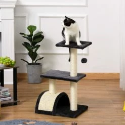 PawHut Cat Tree Activity Center W/ Scratching Posts Sisal Arc Hanging Ball Grey 2 PawHut Cat Tree Activity Center W/ Scratching Posts Sisal Arc Hanging Ball Grey -PawHut Shop 29218480 3