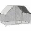 PawHut Large Metal Walk-In Chicken Coop Cage W/ Cover Outdoor 280x193.5x195 Cm