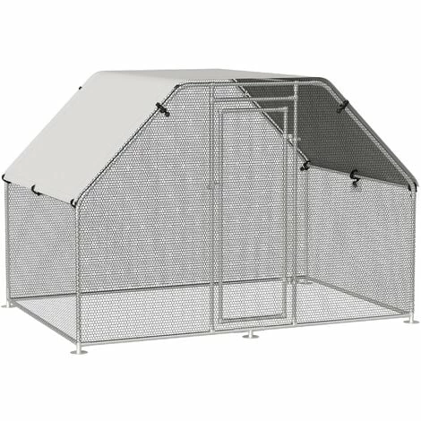 PawHut Large Metal Walk-In Chicken Coop Cage w/ Cover Outdoor 280x193.5x195 cm PawHut Large Metal Walk-In Chicken Coop Cage W/ Cover Outdoor 280x193.5x195 Cm -PawHut Shop 30207011 1