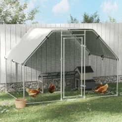 PawHut Large Metal Walk-In Chicken Coop Cage W/ Cover Outdoor 280x193.5x195 Cm 2 PawHut Large Metal Walk-In Chicken Coop Cage W/ Cover Outdoor 280x193.5x195 Cm -PawHut Shop 30207011 3