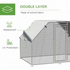 PawHut Large Metal Walk-In Chicken Coop Cage W/ Cover Outdoor 280x193.5x195 Cm 3 PawHut Large Metal Walk-In Chicken Coop Cage W/ Cover Outdoor 280x193.5x195 Cm -PawHut Shop 30207011 4