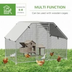 PawHut Large Metal Walk-In Chicken Coop Cage W/ Cover Outdoor 280x193.5x195 Cm 4 PawHut Large Metal Walk-In Chicken Coop Cage W/ Cover Outdoor 280x193.5x195 Cm -PawHut Shop 30207011 5
