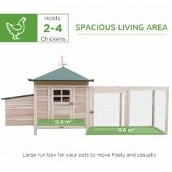 PawHut Chicken Coop Hen Poultry House W/ Nesting Box Outdoor Run Patio Wooden -PawHut Shop 30349701 4