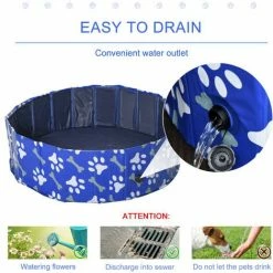 PawHut Dog Swimming Pool Foldable Pet Bathing Shower Tub Padding Pool Φ100cm M -PawHut Shop 30637143 5