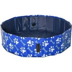 PawHut Dog Swimming Pool Foldable Pet Bathing Shower Tub Padding Pool Φ120cm L