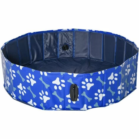 PawHut Dog Swimming Pool Foldable Pet Bathing Shower Tub Padding Pool Φ120cm L PawHut Dog Swimming Pool Foldable Pet Bathing Shower Tub Padding Pool Φ120cm L -PawHut Shop 30637155 1
