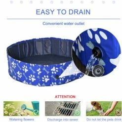 PawHut Dog Swimming Pool Foldable Pet Bathing Shower Tub Padding Pool Φ120cm L 4 PawHut Dog Swimming Pool Foldable Pet Bathing Shower Tub Padding Pool Φ120cm L -PawHut Shop 30637155 5
