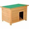 Pawhut 82cm Elevated Dog Kennel Wooden Pet House Outdoor With Open Top