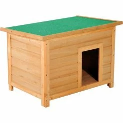 Pawhut 82cm Elevated Dog Kennel Wooden Pet House Outdoor With Open Top