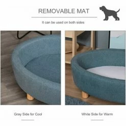 PawHut Dog Sofa Sponge Cushioned Pet Bed For Small And Medium Dogs - Light Blue -PawHut Shop 31666037 5