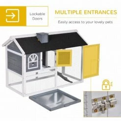 PawHut Rabbit Hutch Wood Bunny Cage For Outdoor Indoor W/ Pull Out Tray Ramp -PawHut Shop 32139308 5