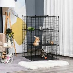 PawHut Pet Playpen DIY Small Animal Cage For Kitten Bunny Chinchilla Pet Mink -PawHut Shop 32170505 3