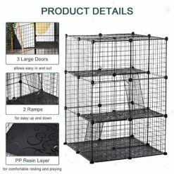 PawHut Pet Playpen DIY Small Animal Cage For Kitten Bunny Chinchilla Pet Mink -PawHut Shop 32170505 4