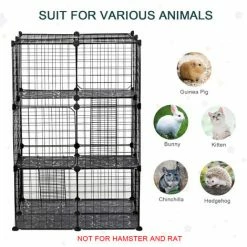 PawHut Pet Playpen DIY Small Animal Cage For Kitten Bunny Chinchilla Pet Mink -PawHut Shop 32170505 5