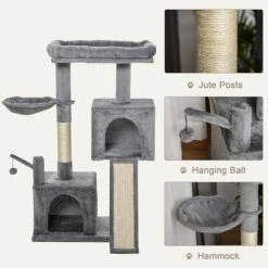 PawHut 111cm Cat Tree Tower Activity Centre W/ Scratching Post Condo Hammock 4 PawHut 111cm Cat Tree Tower Activity Centre W/ Scratching Post Condo Hammock -PawHut Shop 32519484 5