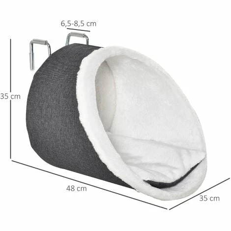 PawHut Windowsill Mounted Cat Perch Hanging Kitten House with Removable Flannel PawHut Windowsill Mounted Cat Perch Hanging Kitten House With Removable Flannel -PawHut Shop 32833300 2