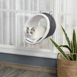 PawHut Windowsill Mounted Cat Perch Hanging Kitten House With Removable Flannel 2 PawHut Windowsill Mounted Cat Perch Hanging Kitten House With Removable Flannel -PawHut Shop 32833300 3