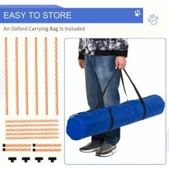 PawHut Dog Agility Training Equipment Pet Play Run Obstacle W/Weaves Poles Whistle Carrying Bag Outdoor Games Exercise -PawHut Shop 33300765 4