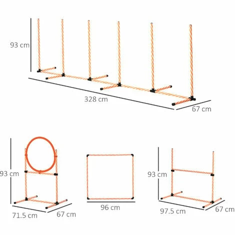 PawHut Pet Agility Training Equipment Dog Play Run Jump Hurdle Bar Obedience Training Set with Adjustable Height Jump Ring High Jumper Weave Poles Square Pause Box Carry Bag Whistle PawHut Pet Agility Training Equipment Dog Play Run Jump Hurdle Bar Obedience Training Set With Adjustable Height Jump Ring High Jumper Weave Poles Square Pause Box Carry Bag Whistle -PawHut Shop 33629670 2