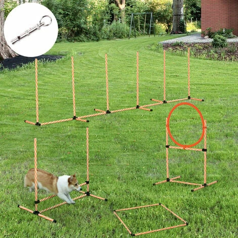 PawHut Pet Agility Training Equipment Dog Play Run Jump Hurdle Bar Obedience Training Set with Adjustable Height Jump Ring High Jumper Weave Poles Square Pause Box Carry Bag Whistle PawHut Pet Agility Training Equipment Dog Play Run Jump Hurdle Bar Obedience Training Set With Adjustable Height Jump Ring High Jumper Weave Poles Square Pause Box Carry Bag Whistle -PawHut Shop 33629670 3