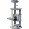 PawHut Cat Tree Tower Activity Center With Hanging Ball Toy Teasing Rope 112cm