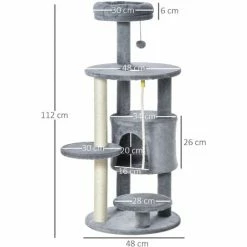 PawHut Cat Tree Tower Activity Center With Hanging Ball Toy Teasing Rope 112cm 1 PawHut Cat Tree Tower Activity Center With Hanging Ball Toy Teasing Rope 112cm -PawHut Shop 33629680 2