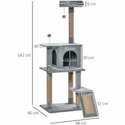 PawHut Cat Tree Tower Climbing Activity Center With Jute Scratching Post, Grey 1 PawHut Cat Tree Tower Climbing Activity Center With Jute Scratching Post, Grey -PawHut Shop 34262898 2