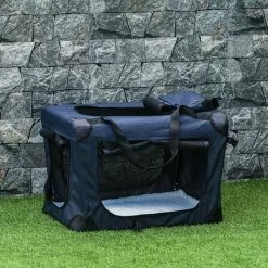 PawHut Folding Pet Carrier Bag House W/ Cushion Storage, Dark Blue 70x51x50cm -PawHut Shop 35414910 3