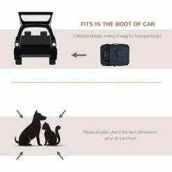 PawHut Folding Pet Carrier Bag House W/ Cushion Storage, Dark Blue 70x51x50cm -PawHut Shop 35414910 5