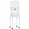 PawHut Bird Cage For Budgie Finch Canary Parakeet W/ Stand Sliding Tray White
